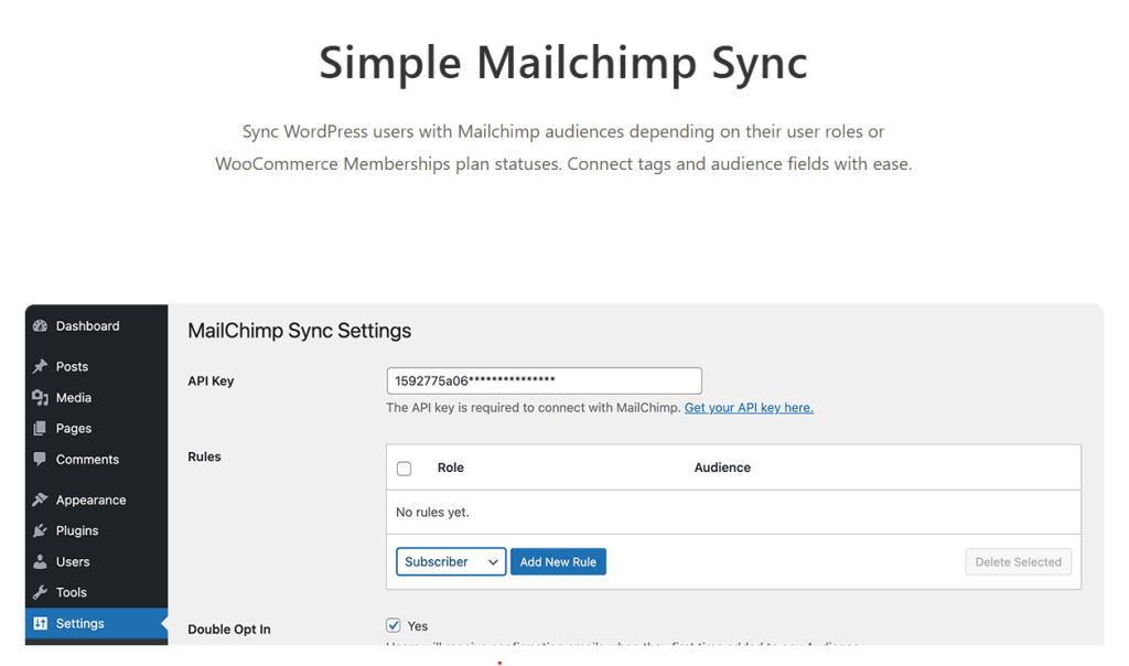 Simple mailchimp sync