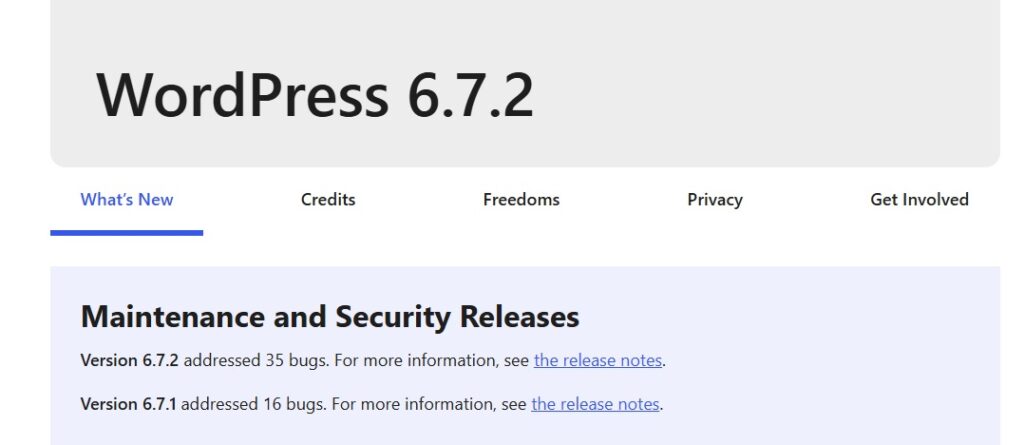 WP UPDATE