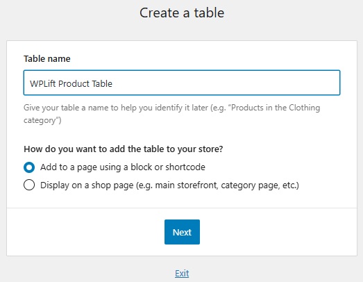 PRODUCT TABLE PLUGINS